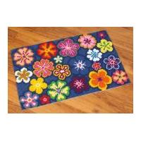 vervaco large cross stitch rug kit bright flower