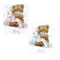 Vervaco Counted Cross Stitch Kit Birth Teddy & Blanket