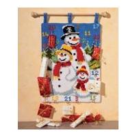 Vervaco Cross Stitch Kit Advent Calendar Snowman Family