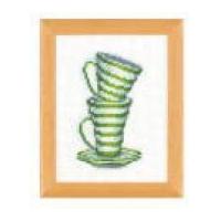 vervaco counted cross stitch kit mugs green