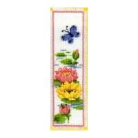 Vervaco Counted Cross Stitch Kit Bookmark Lilies & Butterfly