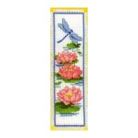 Vervaco Counted Cross Stitch Kit Bookmark Lilies & Dragonfly