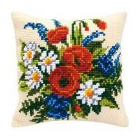 Vervaco Cross Stitch Kit Cushion Kit Mixed Flowers
