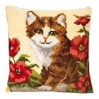 Vervaco Cross Stitch Kit Cushion Kit Kitten