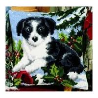 vervaco cross stitch kit cushion kit winter scene puppy