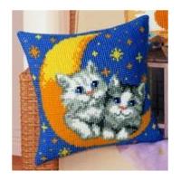 Vervaco Cross Stitch Kit Cushion Kit Moon & Kittens