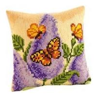 Vervaco Cross Stitch Kit Cushion Kit Butterflies on Tulips