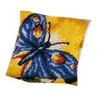 Vervaco Cross Stitch Kit Cushion Kit Blue Butterfly