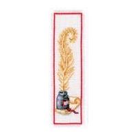 vervaco counted cross stitch kit bookmark quill ink