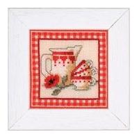 vervaco counted cross stitch kit red jug with cups