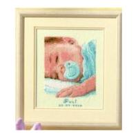 Vervaco Counted Cross Stitch Kit Birth Record Baby Blue