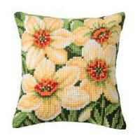 Vervaco Cross Stitch Kit Cushion Kit Daffodils