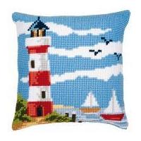 vervaco cross stitch kit cushion kit lighthouse scene