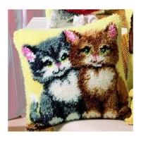 Vervaco Latch Hook Cushion Kit Kittens