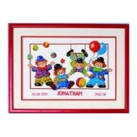 vervaco counted cross stitch kit birth record clowns