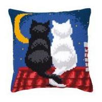 Vervaco Cross Stitch Kit Cushion Kit Roof Top Cats