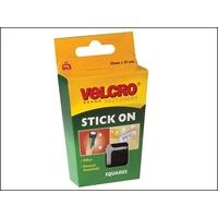 VEL Stick On Squares (pack 24) 25mm Black