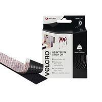 VELCRO® Brand Heavy-Duty Stick On Tape 50mm x 5m Black