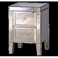 Veneto 2 Drawer Mirrored Bedside Table