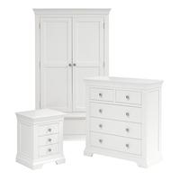 Venice White Gents Wardrobe Bedroom Set