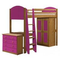 Verona High Sleeper Storage Set Fushia