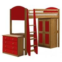 Verona High Sleeper Storage Set Red