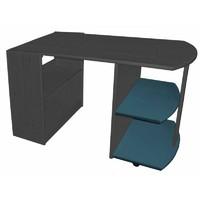 verona graphite pull out desk with blue