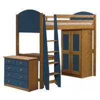 Verona High Sleeper Storage Set Verona Blue Highsleeper with Tall Boy and 3 plus 2 Chest of Drawers