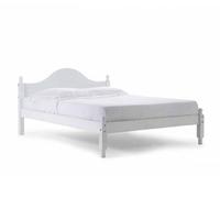 Veresi Long Wooden Bed Frame Small Double Whitewash