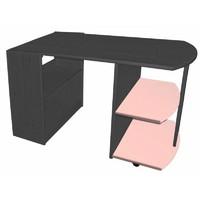 verona graphite pull out desk with pink