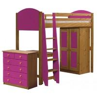 Verona High Sleeper Ultra Storage Fushia