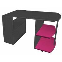 Verona Graphite Pull Out Desk with Fuschia