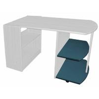 Verona White Pull Out Desk with Blue