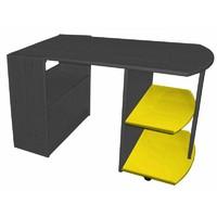 verona graphite pull out desk with lime