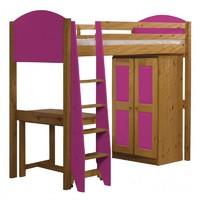 verona high sleeper study set fushia