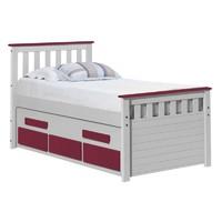Verona Bergamo Whitewash Captains Bed Fuchsia
