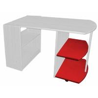Verona White Pull Out Desk with Red