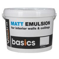 vectra basic white matt emulsion paint 10l