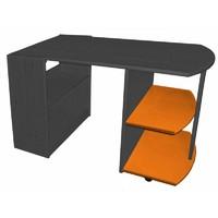 verona graphite pull out desk with orange