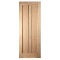 Vertical 2 Panel Oak Veneer Internal Unglazed Door (H)1981mm (W)610mm