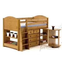 Verona Designs Midsleeper Antique + Desk + 3 + 2 Chest + Bookcase