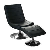 vegas easy swivel chair and stool black