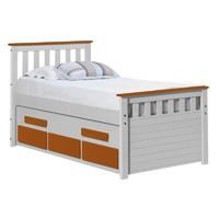 Verona Bergamo Whitewash Captains Bed Orange