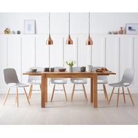 verona 150cm extending solid oak dining table with nordic wooden leg c ...