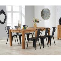 Verona 180cm Solid Oak Dining Table with Tolix Industrial Style Dining Chairs