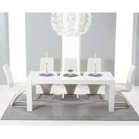 venice 200cm white high gloss extending dining table with hampstead z  ...