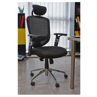 Venturi Home Office Chair In Black With Castors