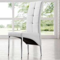 vesta studded faux leather dining room chair in white