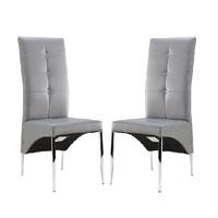 Vesta Dining Chair In Grey Faux Leather In A Pair