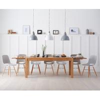 verona 180cm extending solid oak dining table with nordic wooden leg c ...